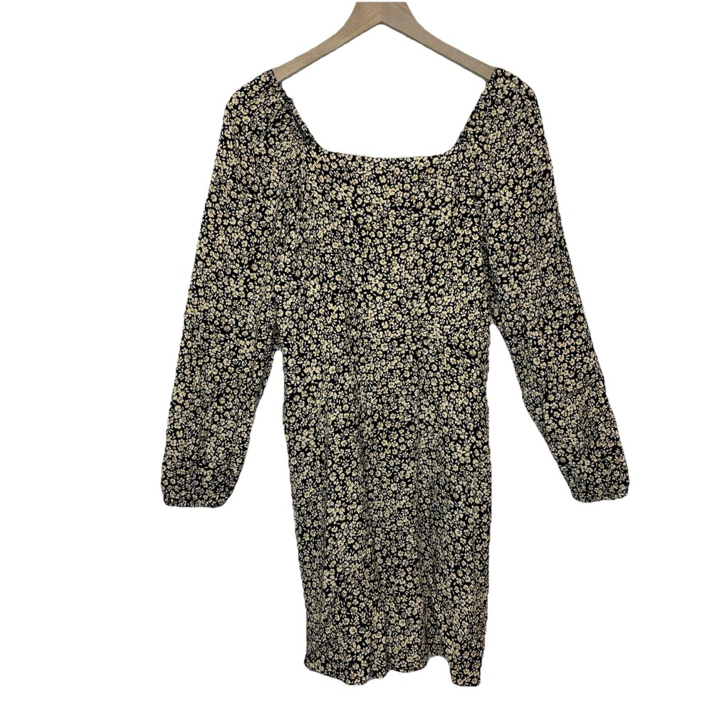 Gap Dress Small Khaki Floral Pocket Cottagecore Prairie Boho Peasant Earthy Twee